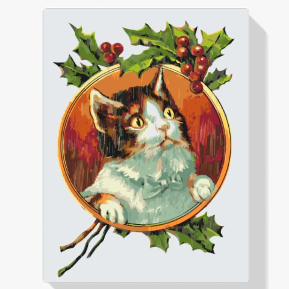 Pintura Diamante - Gato bajo la vid