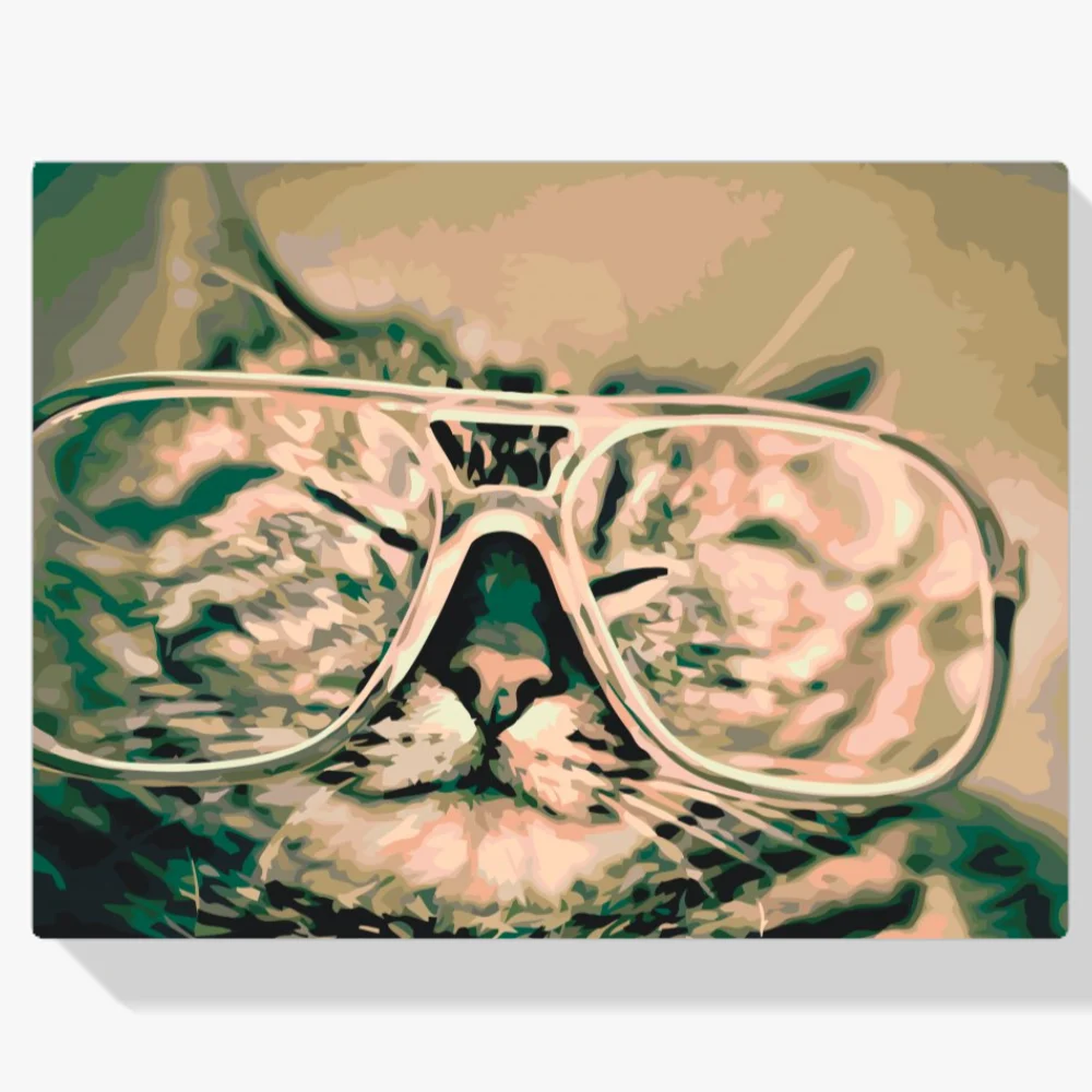Pintura Diamante - Gato con gafas
