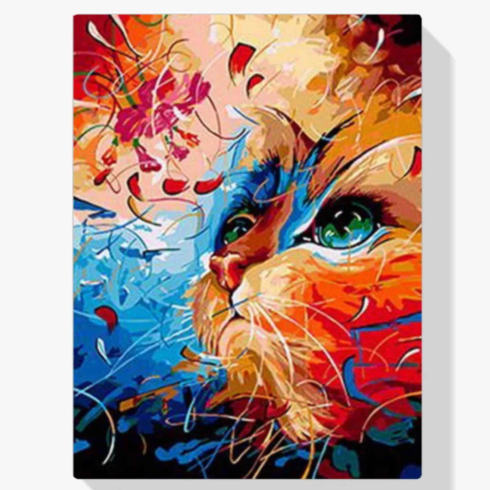 Pintura Diamante - Gato de colores