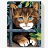 Pintura Diamante - Gato detrás de la valla