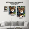 Pintura Diamante - Gato detrás de la valla