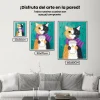 Pintura Diamante - Gato dibujado con taza