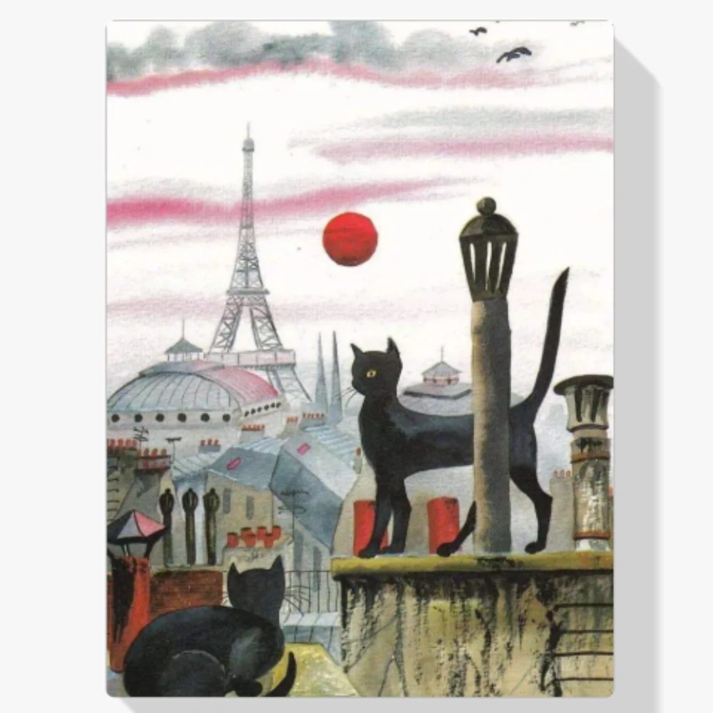 Pintura Diamante - Gato en París