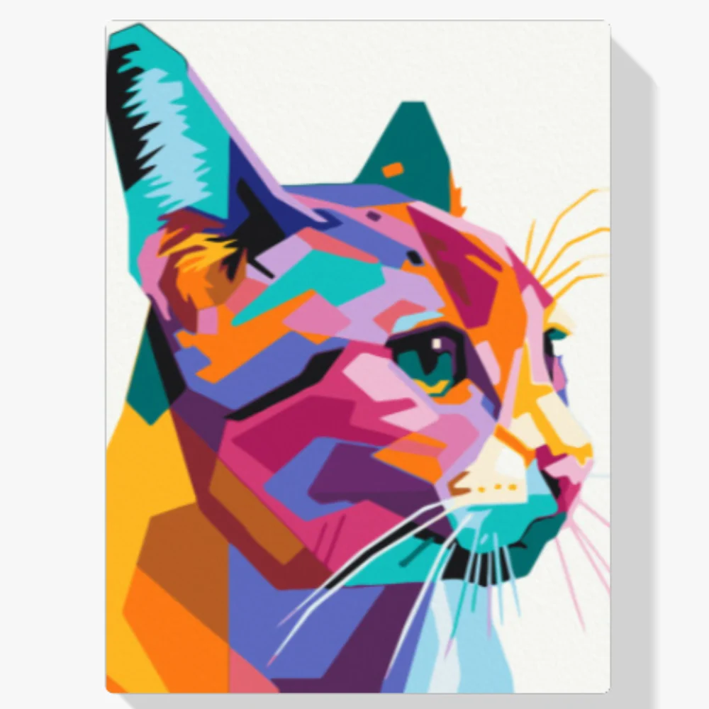 Pintura Diamante - Gato geométrico