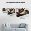 Pintura Diamante - Gato marrón con rosa