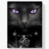 Pintura Diamante - Gato negro y ojos violetas