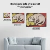 Pintura Diamante - Gato sobre una almohada amarilla