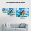 Pintura Diamante - Gato y tigre en el mar