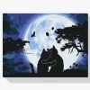 Pintura Diamante - Gatos bajo la luna llena 2