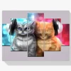 Pintura Diamante - Gatos con auriculares 5 paneles