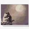 Pintura Diamante - Gatos en luna llena