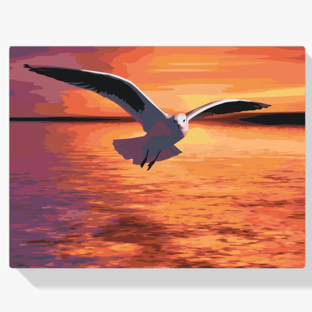 Pintura Diamante - Gaviota sobre el mar