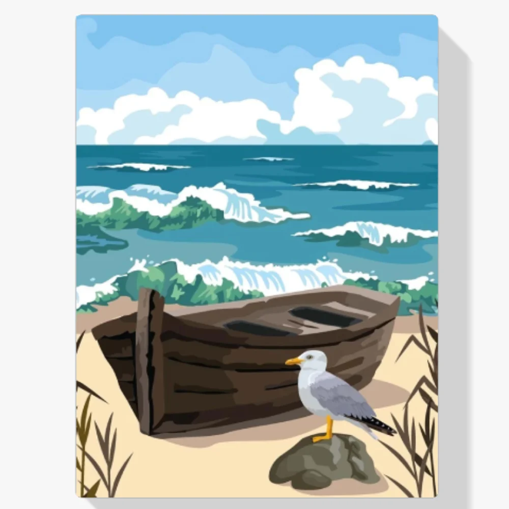 Pintura Diamante - Gaviota solitaria