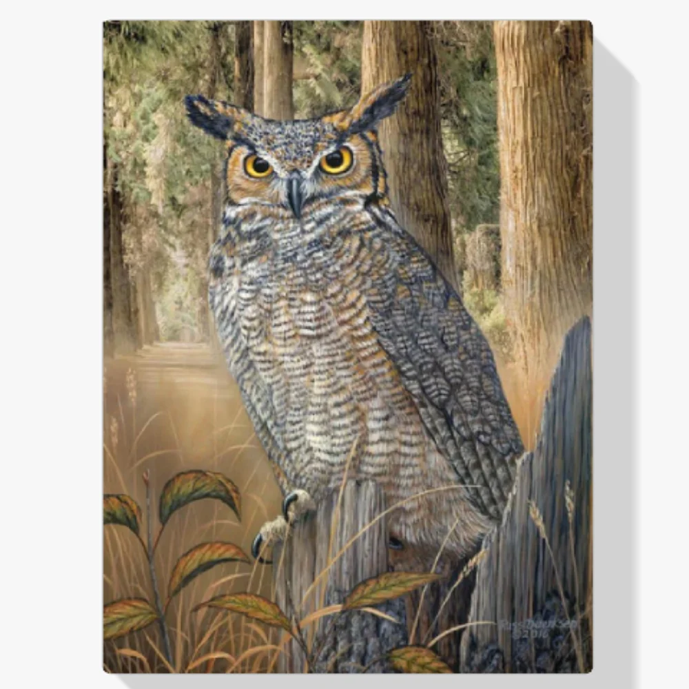 Pintura Diamante - Gran búho cornado