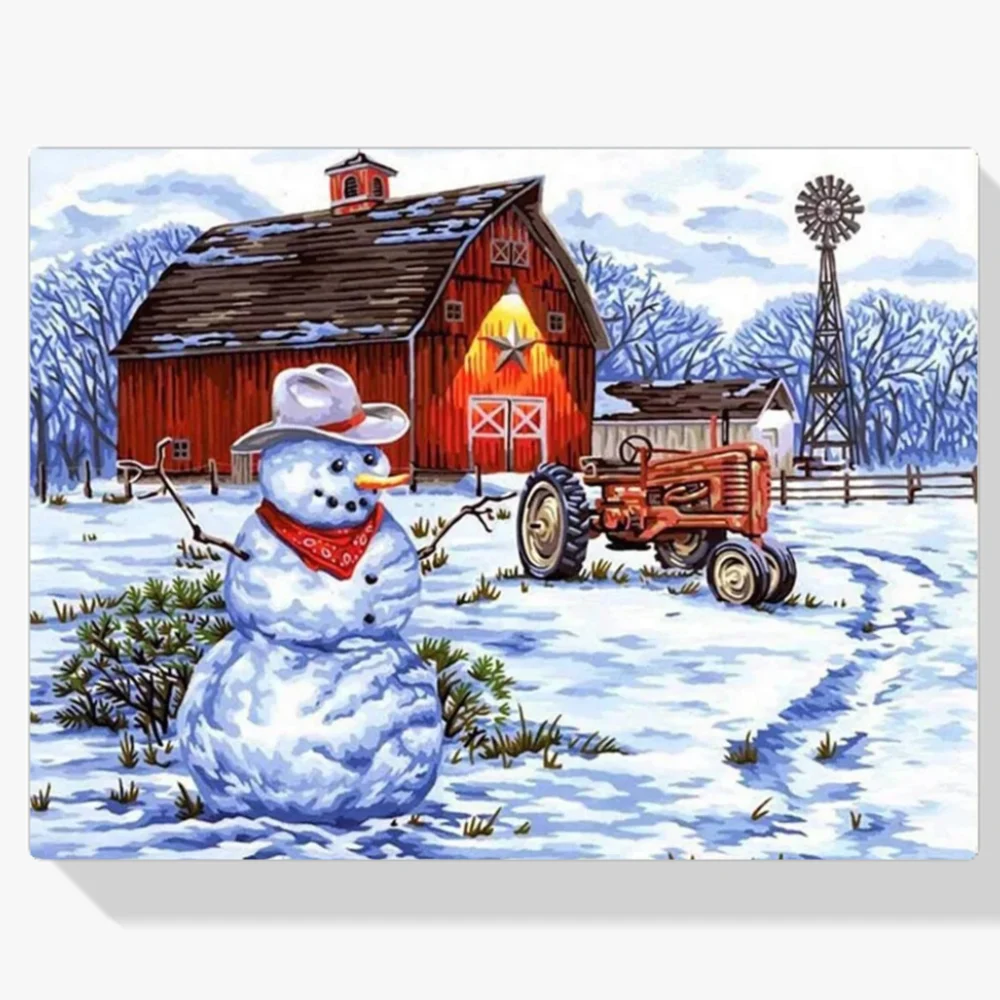 Pintura Diamante - Granja de invierno