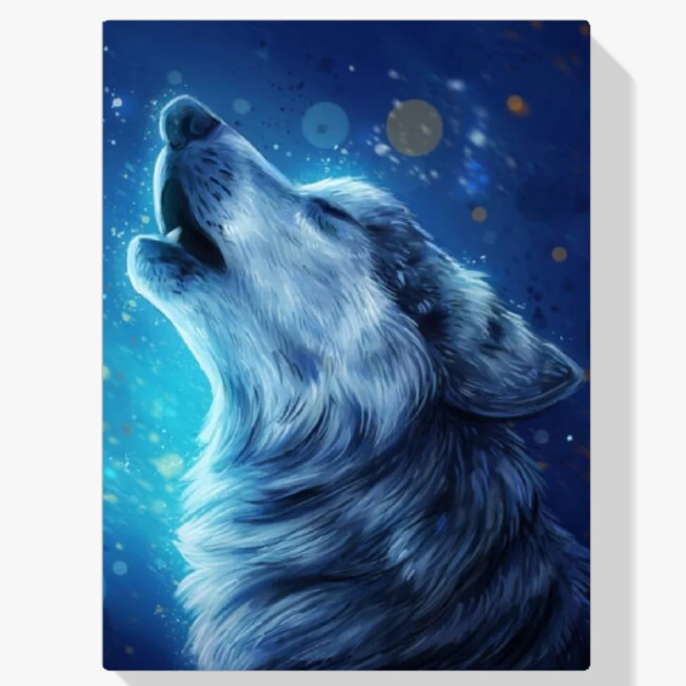 Pintura Diamante - Hermoso rugido de lobo