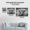 Pintura Diamante - Imagen en blanco y negro de un Montañés escocés