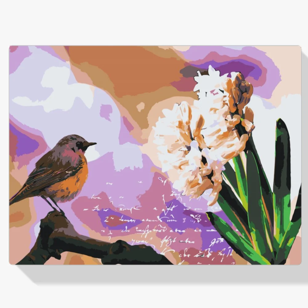 Pintura Diamante - Jacinto y pájaro