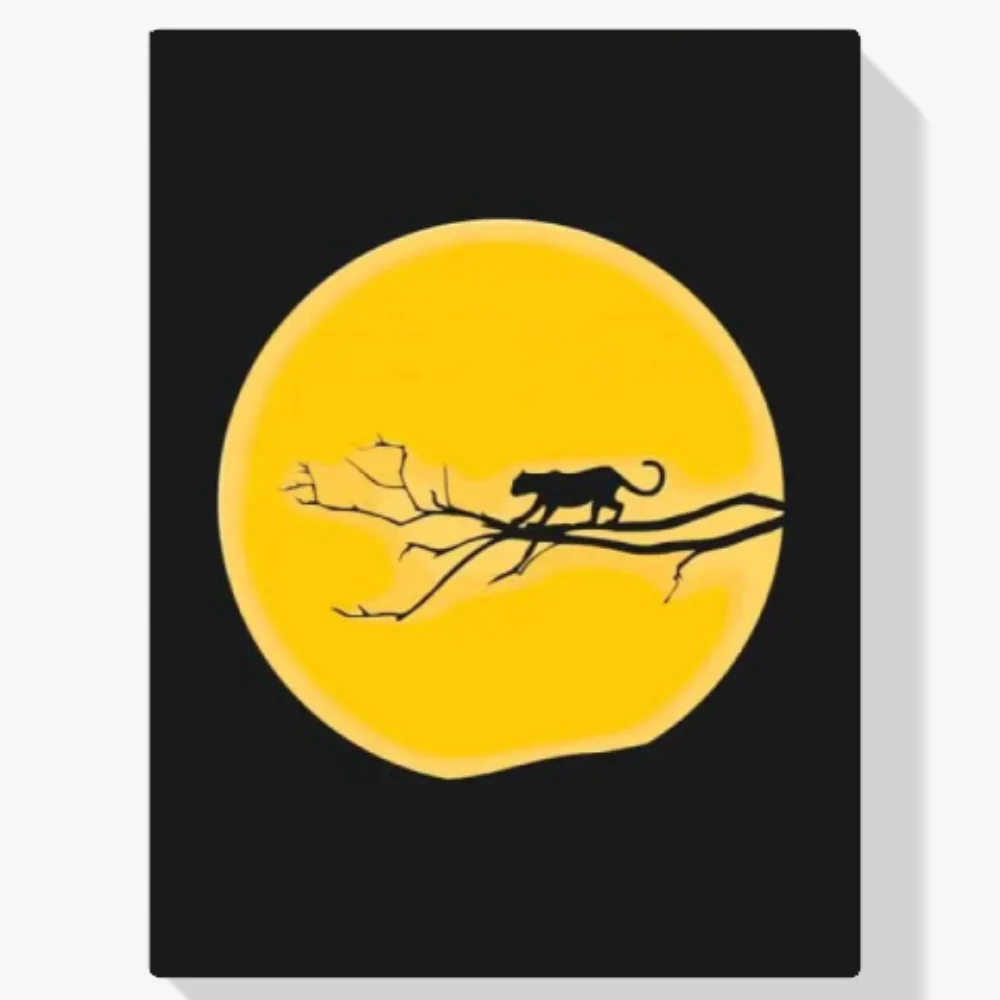Pintura Diamante - Jaguar bajo la luna llena