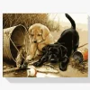 Pintura Diamante - Jugando a los cachorros