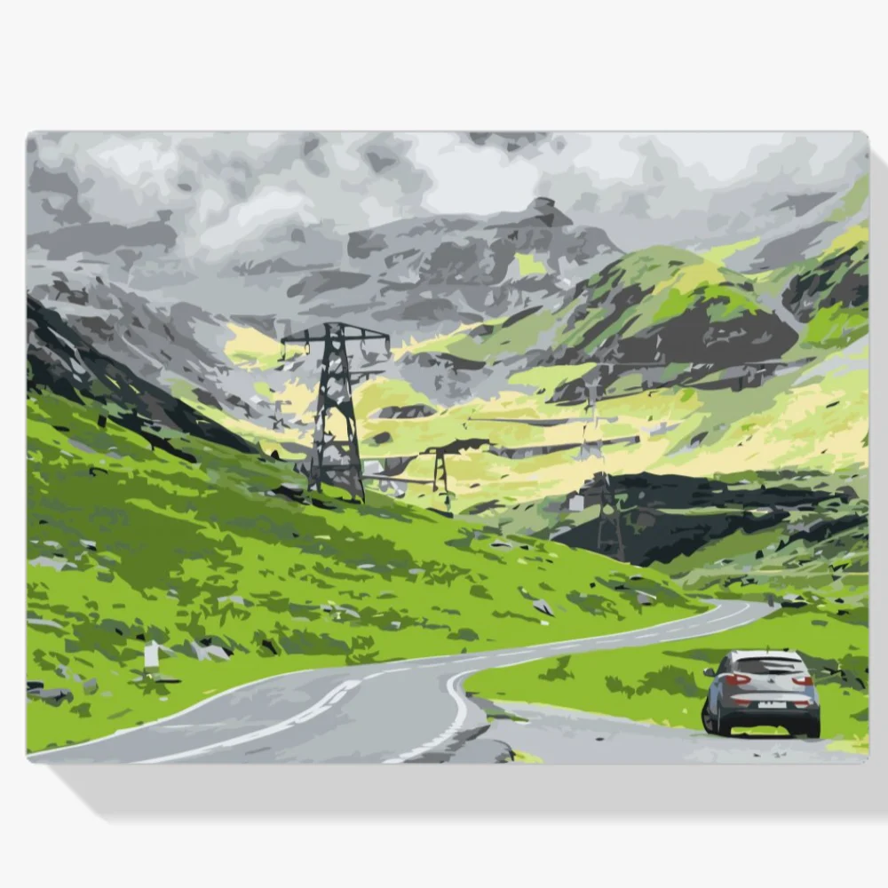 Pintura Diamante - La carretera Transfagarasan en Rumanía