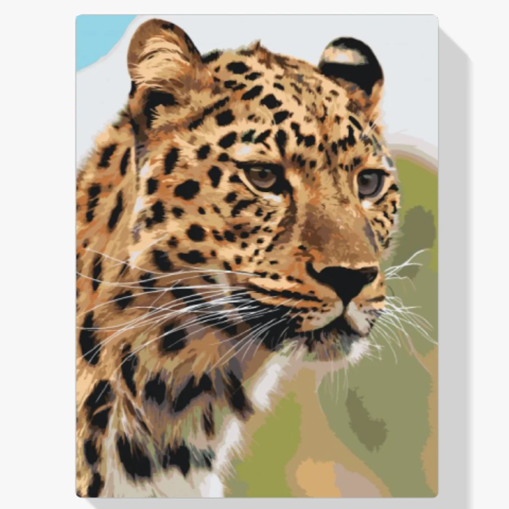 Pintura Diamante - La visión cazadora de un leopardo