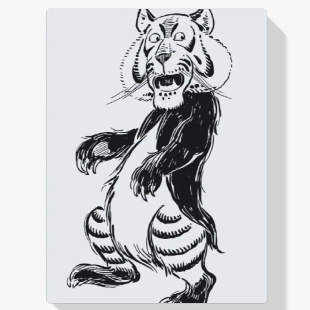 Pintura Diamante - León blanco y negro