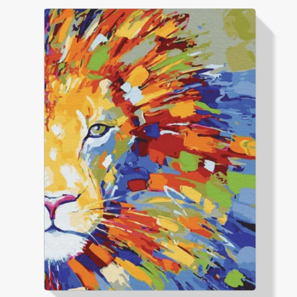 Pintura Diamante - León colorido