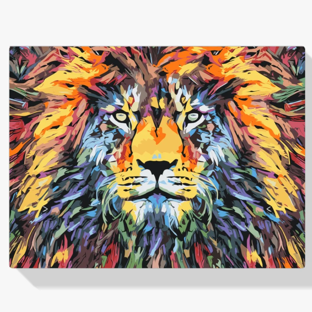 Pintura Diamante - León colorido