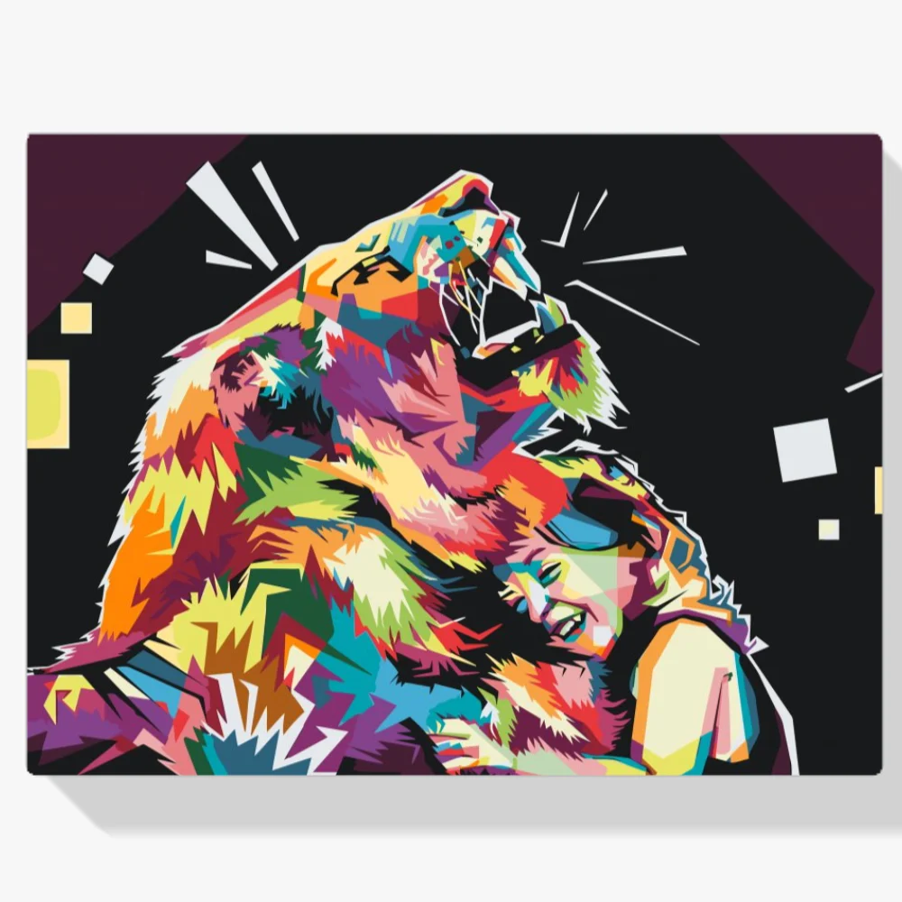 Pintura Diamante - León colorido 3