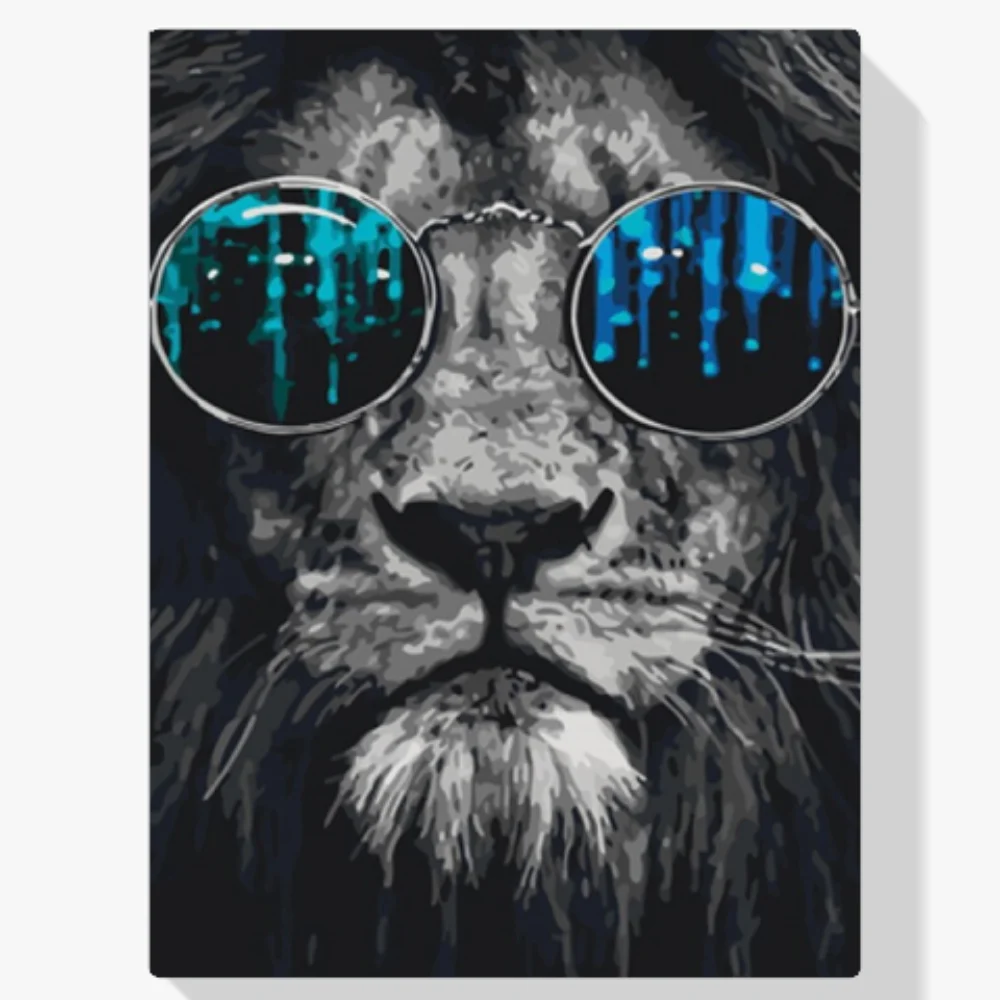 Pintura Diamante - León con estilo