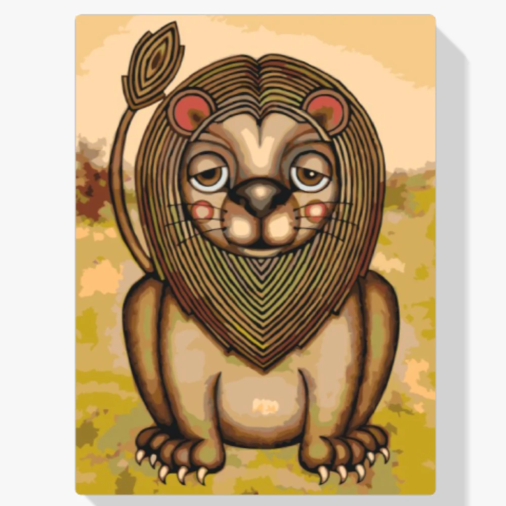 Pintura Diamante - León con mejillas rosadas