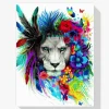 Pintura Diamante - León con plumas
