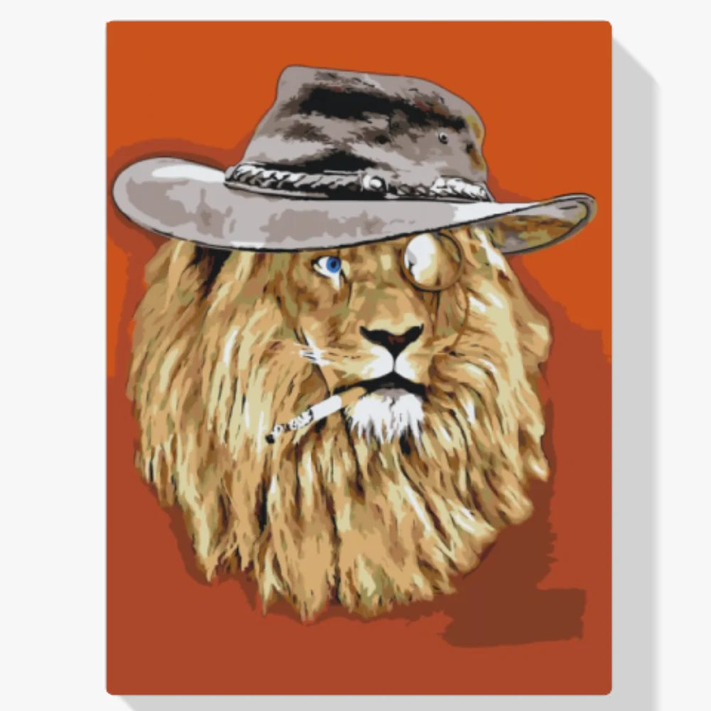 Pintura Diamante - León con sombrero