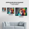 Pintura Diamante - León de colores