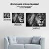 Pintura Diamante - León en blanco y negro