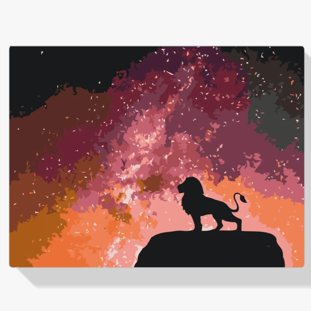 Pintura Diamante - León en la roca