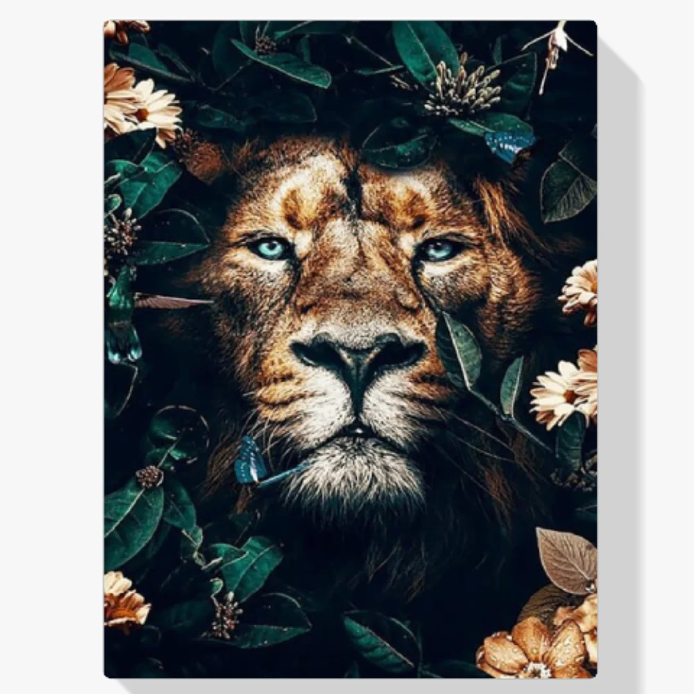 Pintura Diamante - León escondido