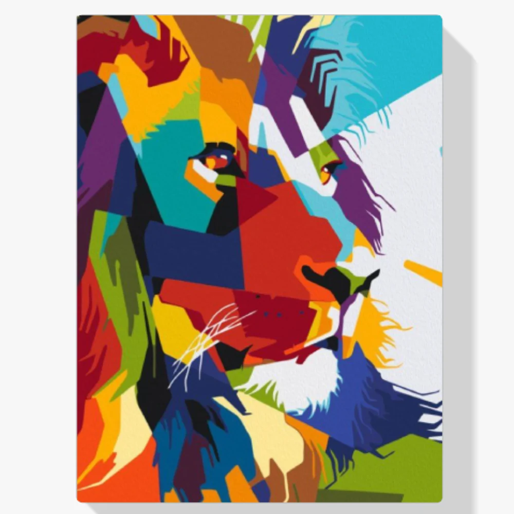 Pintura Diamante - León geométrico