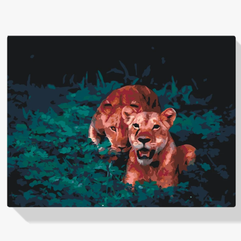 Pintura Diamante - Leona a la caza