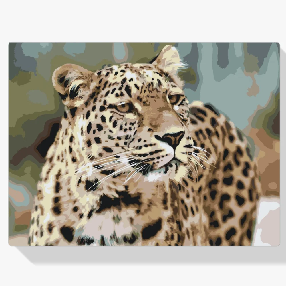 Pintura Diamante - Leopardo en la naturaleza