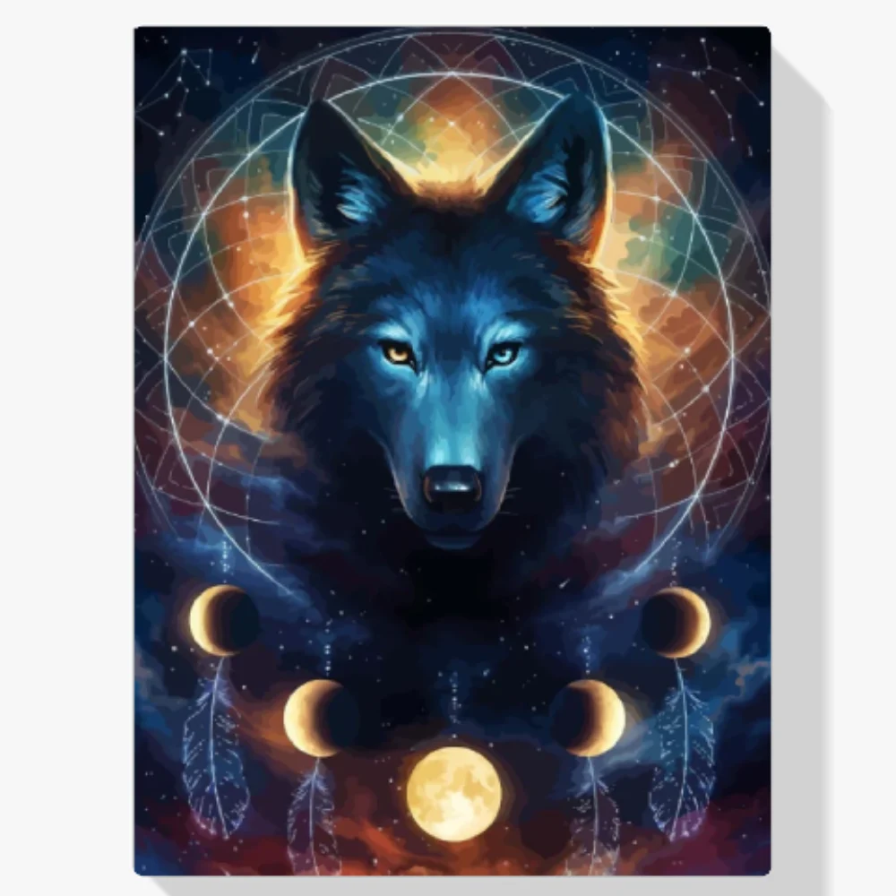 Pintura Diamante - Lobo atrapasueños