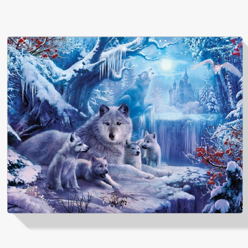 Pintura Diamante - Lobo de invierno