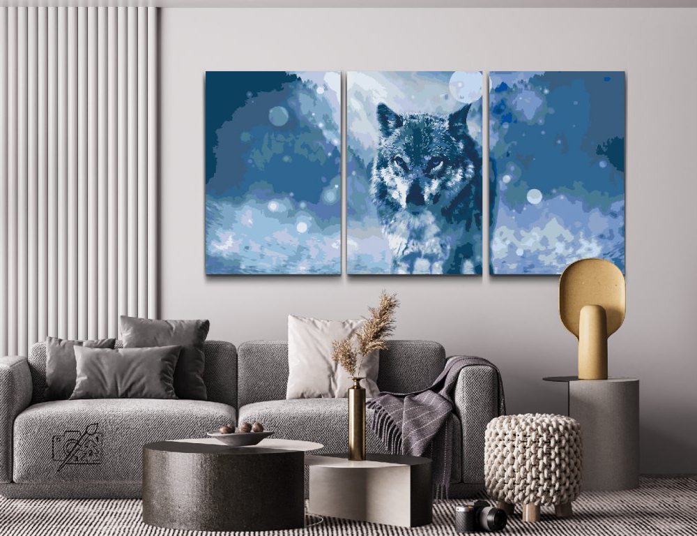 Pintura Diamante - Lobo de invierno ( juego de 3)