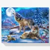 Pintura Diamante - Lobo de invierno y aullidos