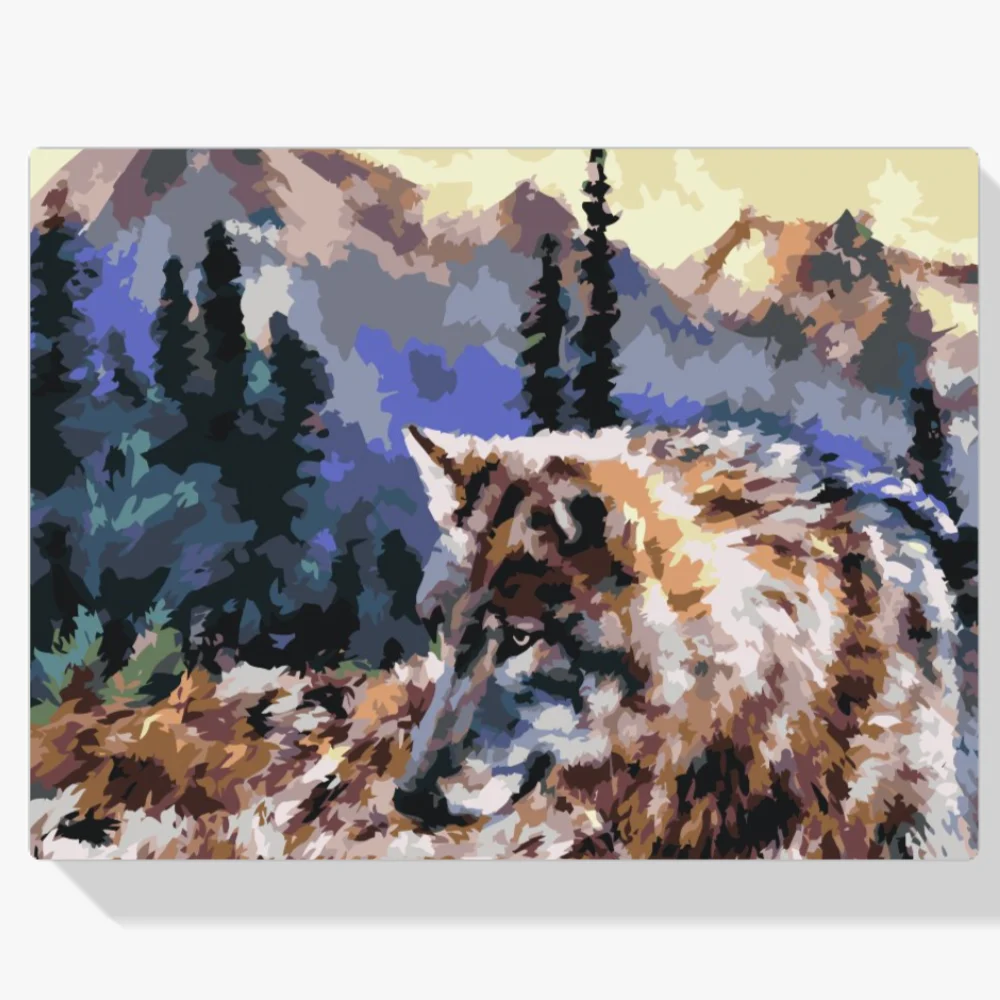 Pintura Diamante - Lobo en el desierto