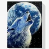 Pintura Diamante - Lobo y luna