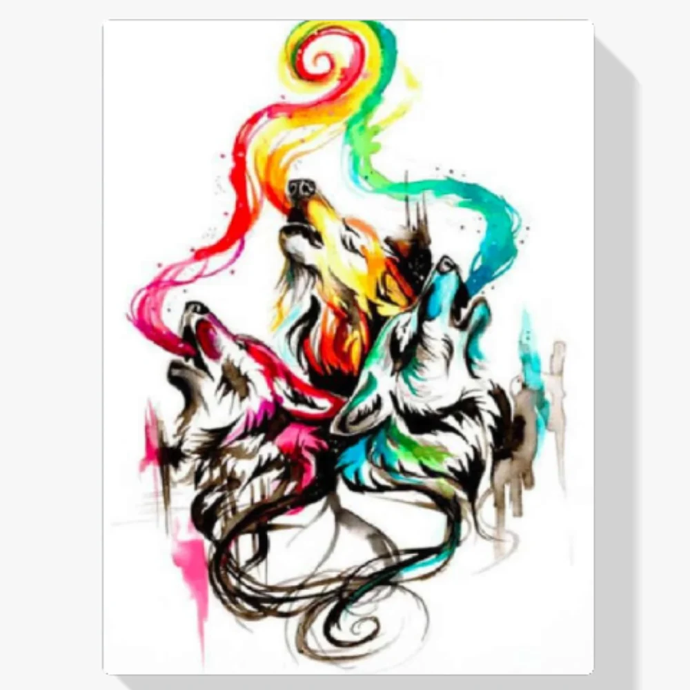 Pintura Diamante - Lobos aulladores