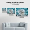 Pintura Diamante - Lobos blancos bajo la luna llena