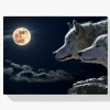 Pintura Diamante - Lobos con luna